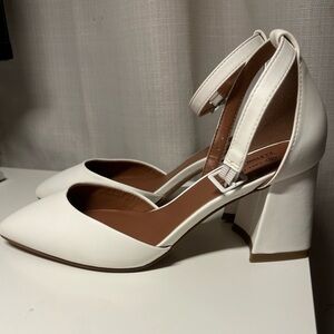 Call it spring ankle strap point toe block heel